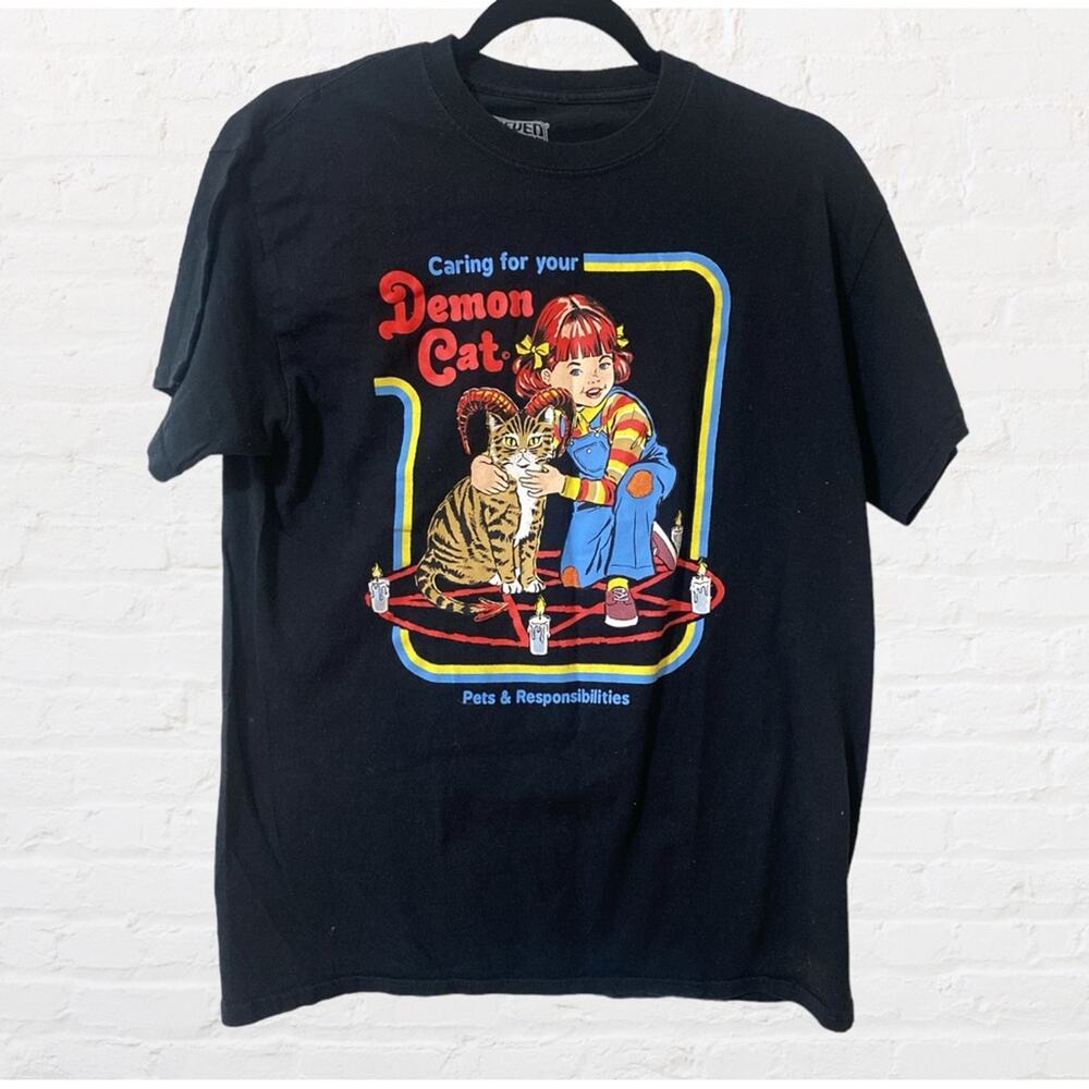 Steven Rhodes caring for your demon cat tshirt
